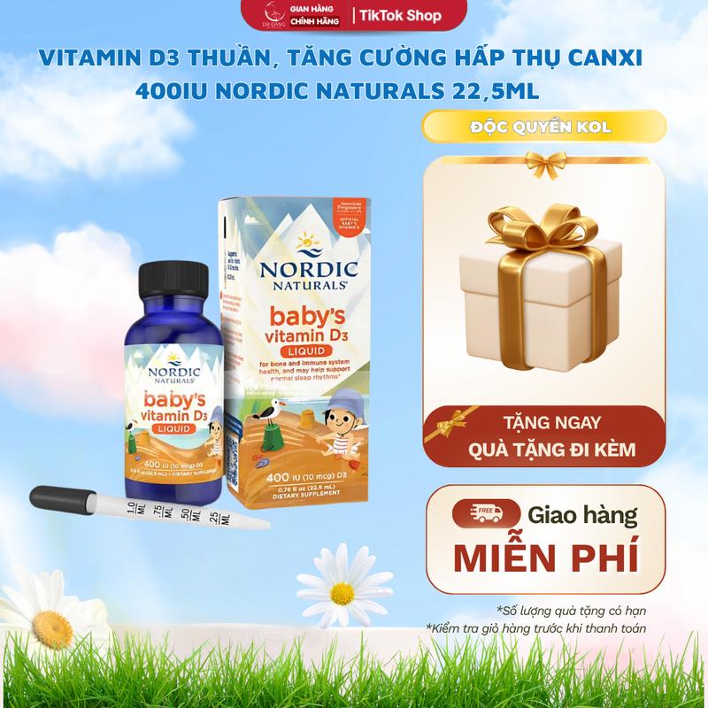 Live Daily Vitamin D3 Thuần Tăng Cường Hấp Thụ Canxi 400IU Nordic Naturals 22,5ml 0M+