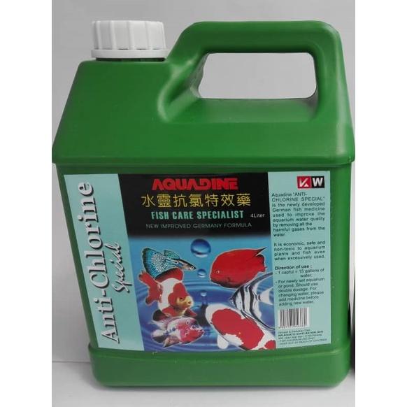 Aquadine Anti Chlorine 4Litre  Aquarium Fish Anti Klorin Ikan Akuarium