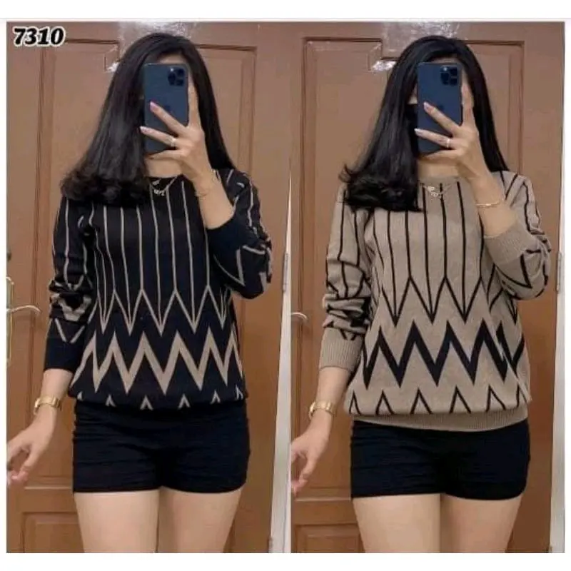 baju atasan blus wanita rajut import