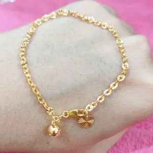 Gelang Tangan Titanium Xuping Nori Ukir Gold Anti Karat Dewasa dan Anak - Perhiasan Bracelets