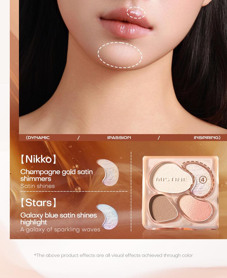 Product Introduction of 【NEW】MISTINE Thai Milk Coffee Face Makeup Highlighter Contouring Blush All-in-One Palette 16