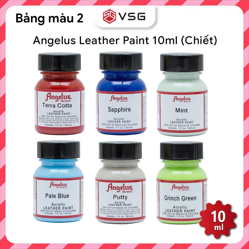 Màu sơn Angelus Leather Paint (Chiết) USA, custom giày, túi xách (10ml) - Bảng 2