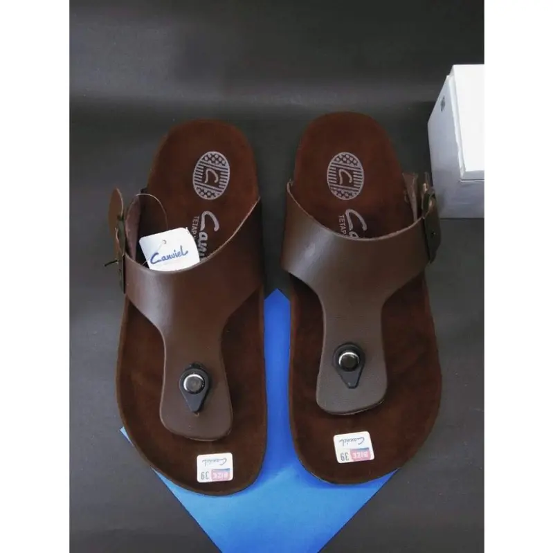 PROMO Sandal Pria Carvil kulit Terbaru original / Sandal Kulit Pria / Sandal Jepit Pria / Sandal Asli Kulit /Sandal Kulit Asli / Sandal Kulit Carvil_9 Original / Sendal kulit japit ginaya / Sandal Carvil slop jepit 2