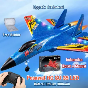 Toys home Mainan Pesawat Terbang Remote Control Led Pesawat Glider Airplane Foam SU35 Pesawat Mainan Pesawat Airplane Toy Rc Pesawat Baterai Lampu Roda