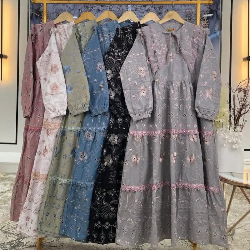 MIDI DRESS NAJWA PREMIUM KERAH JUNTAY BY DINDAFASHION12