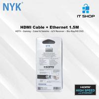 Gambar NYK Cable HDMI Jaring + Ehernet 1.5M dari ITShop Online Kota Surabaya 4 Tokopedia