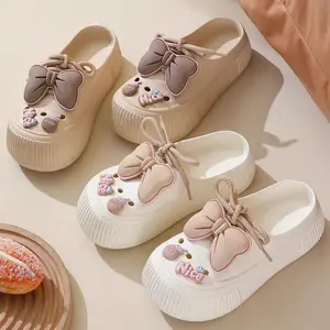 Sepatu Sandal Baim Wanita Korea Kekinian Sandal Empuk & Anti Slip Jibbitz DIY Sepatu Sandal Kodok