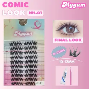 MYGUM bulumata SERI NH 01-15 bulumata palsu lentik D curl bulu mata lembut dan ringan premium eyelash extension