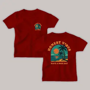 THREEKIDS X HONEST KIDS Kaos Anak Motif Beach Untuk Usia 1-12 Tahun Laki-laki dan Perempuan