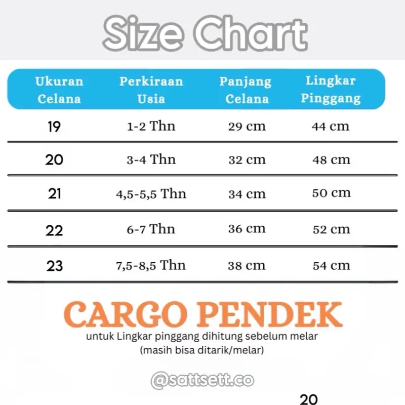 Celana Cargo Anak Pendek Basic BB 8kg-30kg 7