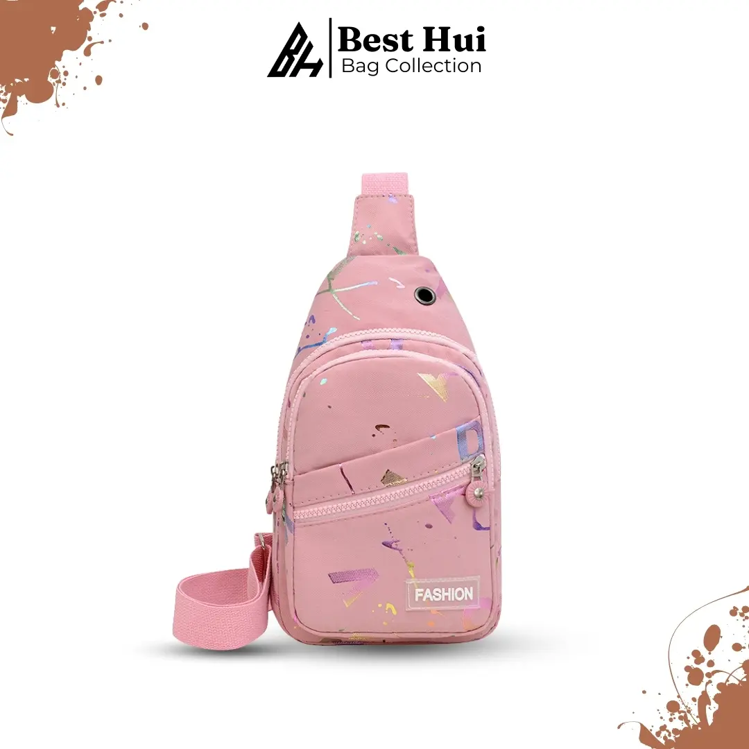 Tas Selempang Wanita Waistbag Bahan Oxford Premium Terbaru Terlaris - LW12 Pinggang Hitam
