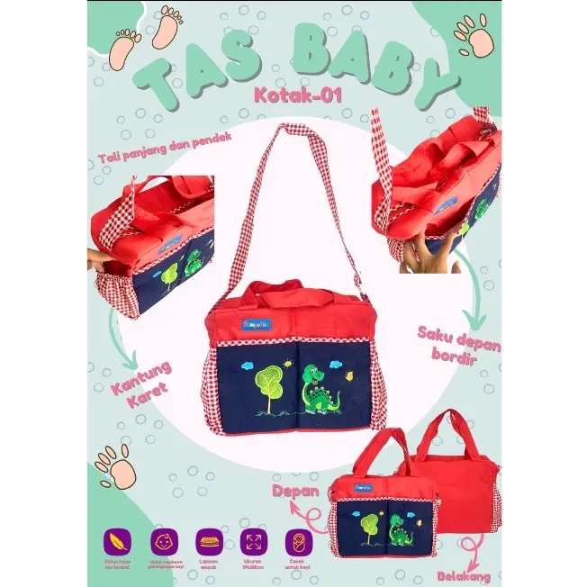 Tas Bayi SEDANG KOTAK-01 murah Tas perlengkapan bayi tas popok Diaper Bag Tas Tas Susu Tas Baju Bayi Celana Bayi