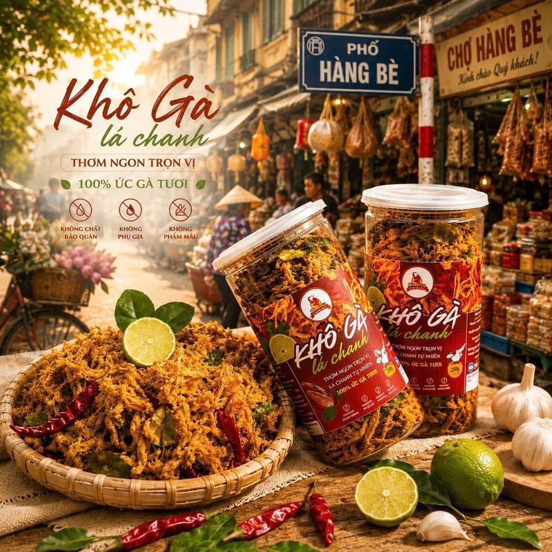 Khô gà lá chanh ,đặc sản chợ Hàng Bè hũ 250g