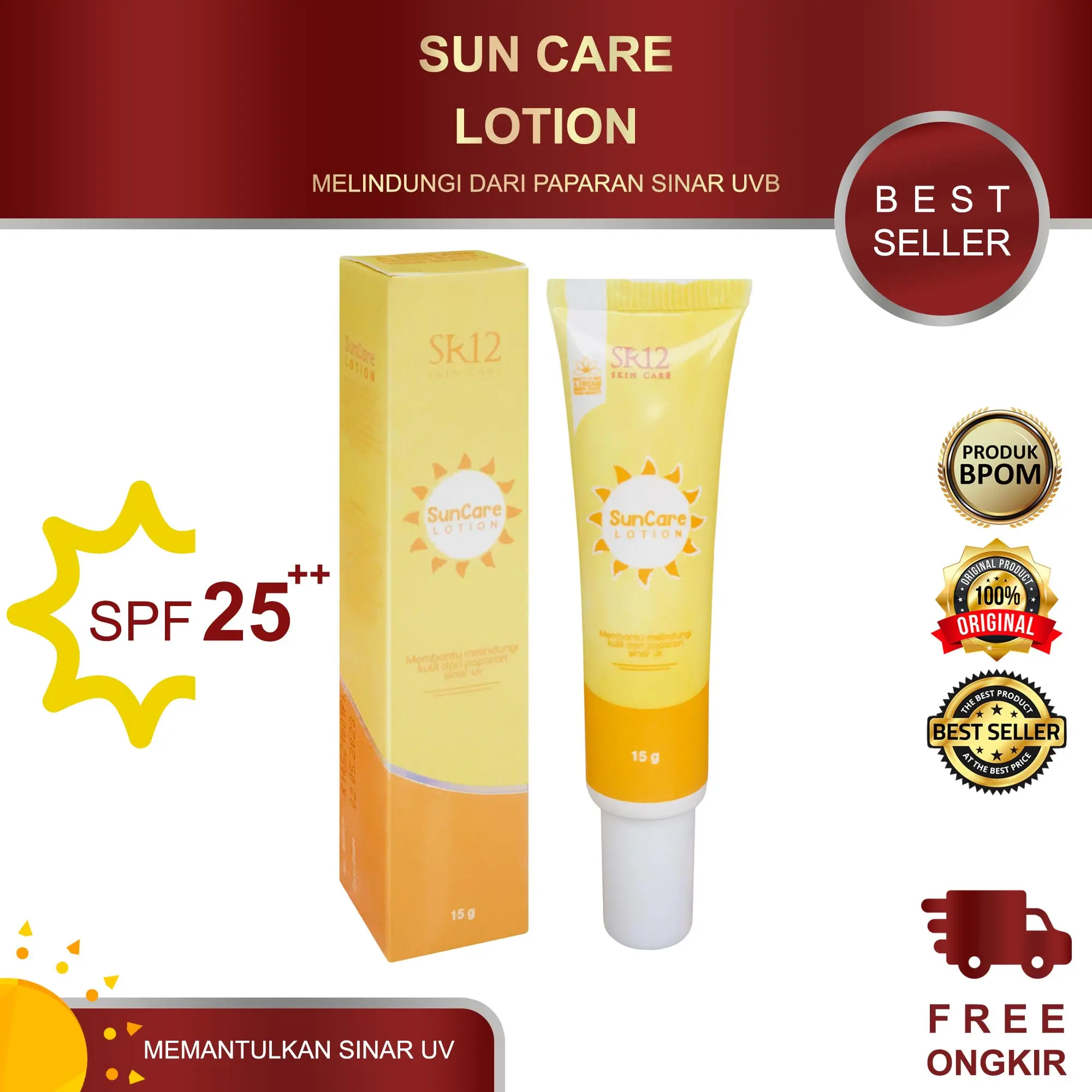 SUNCARE LOTION SPF 25++ SR12 / SUNCARE SR12 / SUN CARE SR12 / TABIR SURYA / SUNSCREEN