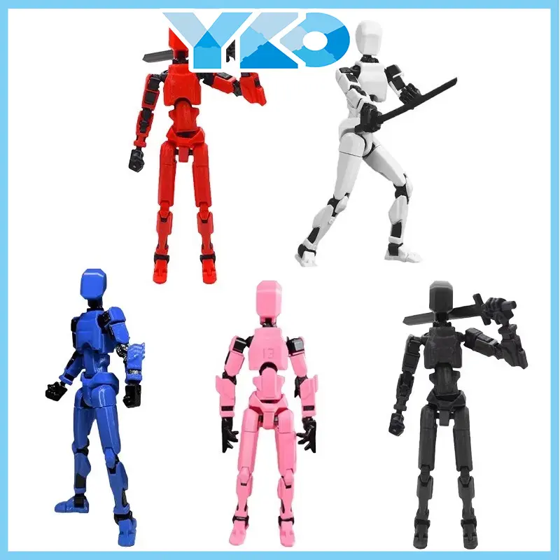 YKO Dummy Action Figure Cetak boneka Manekin Cetak 3D Action Figure Mainan Pergeseran Bentuk Bergerak Multi-Sendi 0