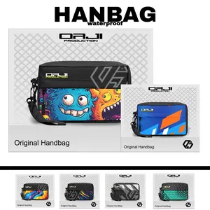 Tas HandBag Pria Waterproof Print Kekinian Model Santai - Slingbag, Waistbag Hitam Tas selempang co selempang modis