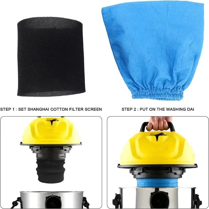 Ướt Khô Bọt Lọc Dệt Túi Lọc Thay Thế Cho Karcher Mv1 WD1 Wd2 Wd3 Máy Hút Bụi…