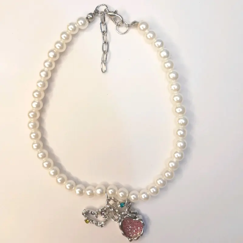 Kalung Kucing Cantik dan Lucu dengan Manik Mutiara 0