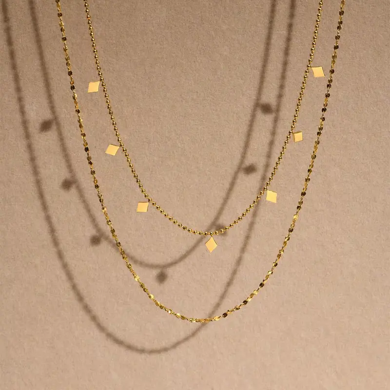 Kalung Dua Layer Double Layer Titanium Wanita Simple Elegant Aesthetic 7