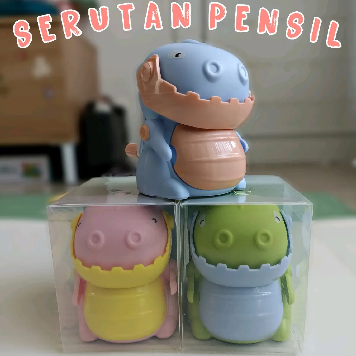 SERUTAN RAUTAN PENSIL KARAKTER DINO ANAK | Stationery
