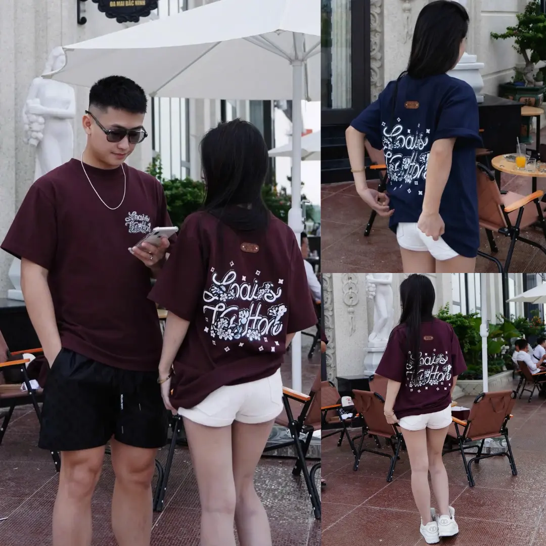 Áo Phông In Nổi 3 Màu Hoạ Tiết Nam Nữ Cao Cấp – Chất Cotton 2 Chiều Vải Dày Dặn Mặc Thoáng Mát