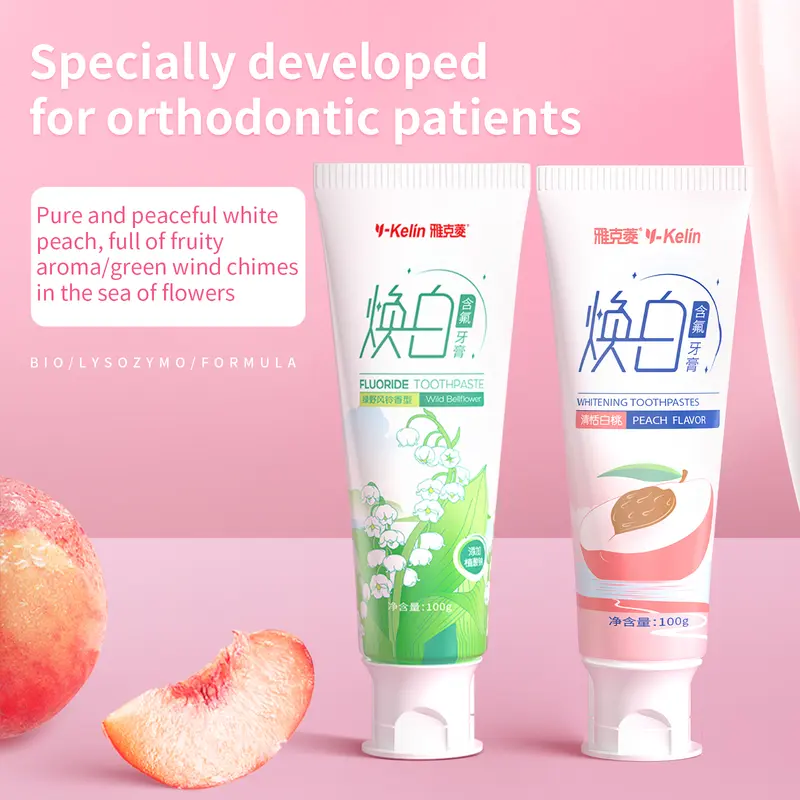 Y-Kelin PASTA GIGI RASA PEACH Fluorinated Whitening Toothpaste 3