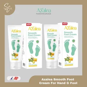 TWINPACK AZALEA SMOOTH FOOT CREAM (FOR HAND & FOOT) | KRIM ZAITUN PERAWATAN & PELEMBUT KAKI, SIKU DAN TELAPAK TANGAN KERING PECAH-PECAH ORIGINAL BPOM