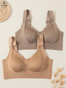Sostén deportivo sin varillas para mujer, sólido, cómodo y transpirable con tirantes ajustables, sujetador push up, ropa deportiva para uso interior y exterior