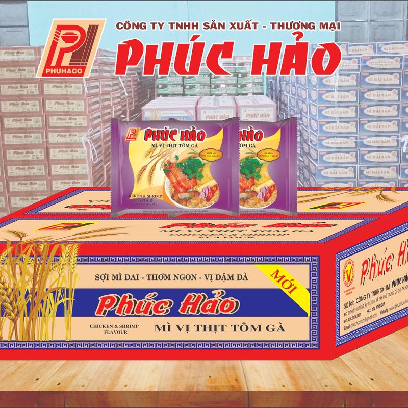 (Mua 1 thùng mì tặng 1 tô mì) Mì Thịt Tôm Gà Phúc Hảo - 30 gói - 62 gr  (Hàng dễ vỡ xin vui lòng nhẹ tay)
