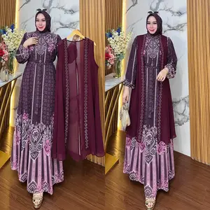 Sakeena Azkiya Gamis Ceruty Digital Printing