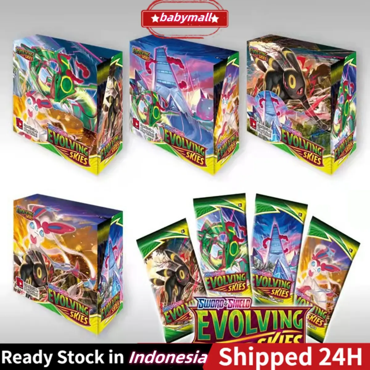 【24H】360pcs 1 Box Pokemon Trading Card Game Shining Fates Sword & Shield New Version Playing Card Collection Toys kartu  mobile Pokemon card kartu pokemon asli