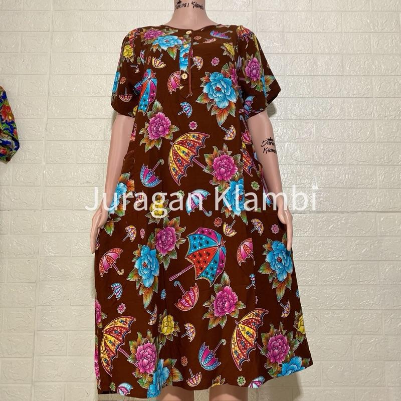Daster Kencana Ungu 36 Label Merah LD 100 Busui Saku Dua  Cantik Kancing Menyusui Dress Tidur Wanita Nyaman Santai Simple 7