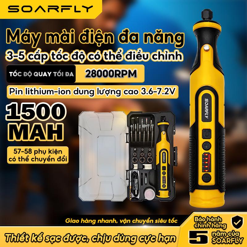  SOARFLY 7.2V Máy Mini Mài Cầm Tay 3 Tốc Độ Quay 1500mAh Pin Sạc Tiện Lợi Cắt Khắc Phay Mài Vẽ Cắt Tỉa Đánh Bóng 