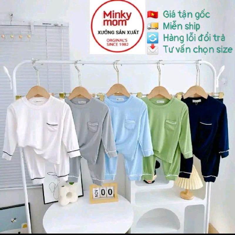 (Bé 8kg_40kg) HÀNG VIỆT NAM LDD53 Dài Tay THU ĐÔNG Thun Lạnh Bộ Quần Áo MINKYMOM tay dài cho bé vải mềm mịn thấm hút tốt, co giản 4 chiều. Bé Trai Bé Gái