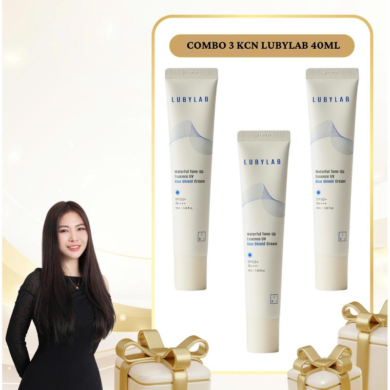 SN0939 - Combo 3 Tuýp Kem Chống Nắng Lubylab Waterfull Tone-up Essence UV Blue Shield SPF50+ PA++++ 40ml