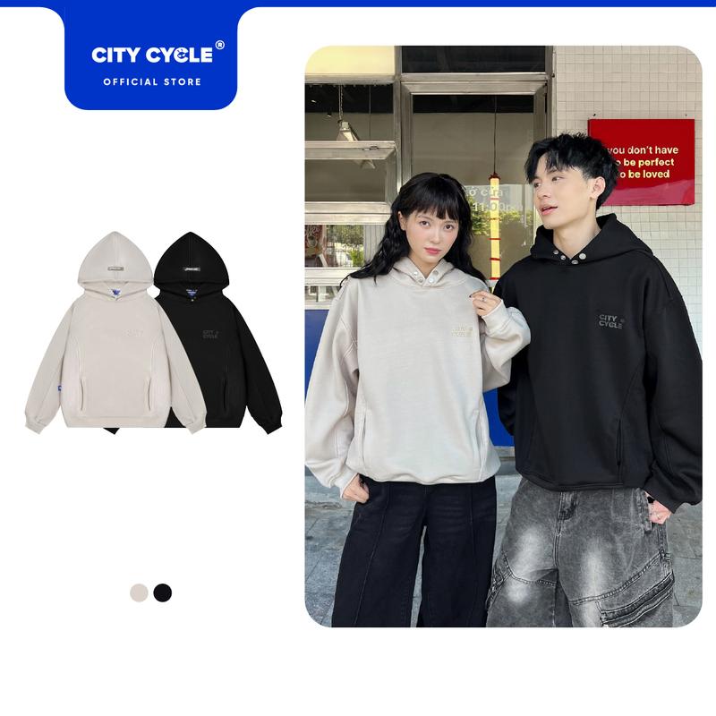Áo hoodie nỉ nhung mùa đông nam nữ Local Brand Chính Hãng City Cycle Áo hoodie Simple Block