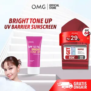 [BELI BANYAK, LEBIH MURAH!] OMG Oh My Glow Bright Tone Up UV Barrier Sunscreen SPF 50 PA++ 25 ml - Mencerahkan, Melindungi UV, Ringan & Cepat Meresap