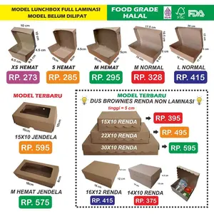Lunch Box Paper (Min Order 50) Tray Paper Kertas Coklat Kraft Kotak Makan Takeaway Polos Brown