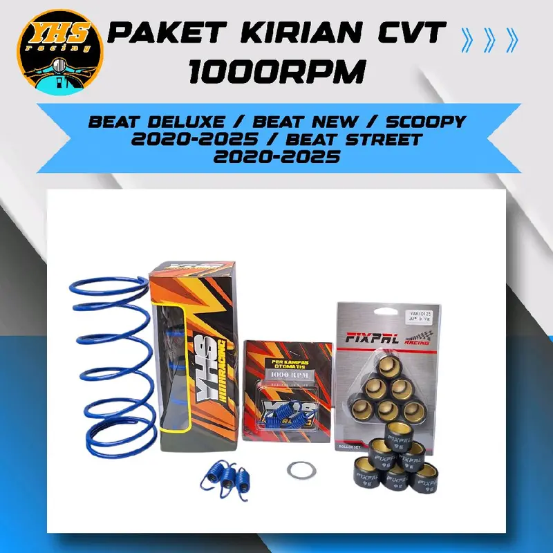 Paketan Kirian Cvt 1000 Rpm Beat Deluxe Beat New Beat Street Scoopy 2020 2021 2022 2023 2024 2025 + Roller + Sentri + Ring Pulley 1