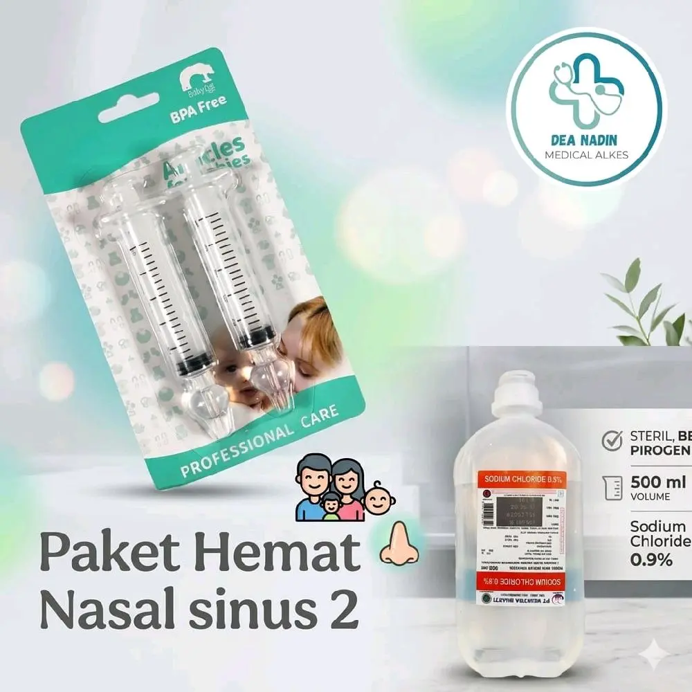 Paket HEMAT Pearawatan hidung NASAL Sinus Nose Cleaner 500ml Sodium Chloride 0.9% Steril Bebas Pirocen BPA Free alat perawatan hidung sinus nose care cleaner