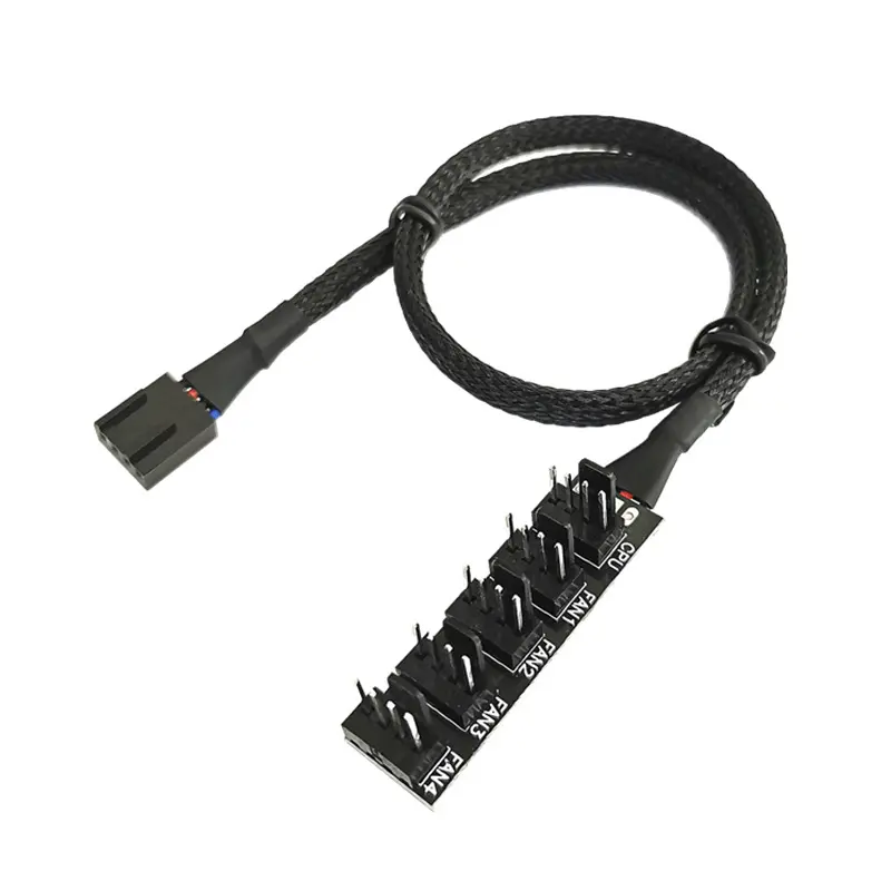 Computer case motherboard 4Pin one minute five FAN 3/4P pin PWM temperature control speed board FAN adapter hub
