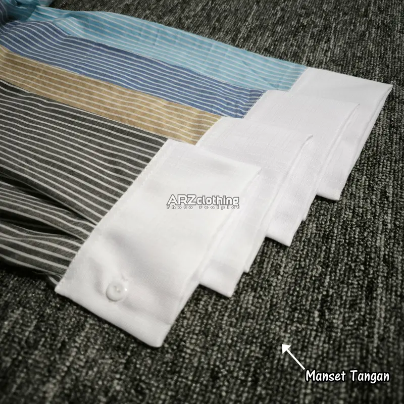 Kiyora Suzy Salur Lidi Kemeja Wanita Lengan Panjang - Stripe Shirt Kombinasi Putih Korean Style 1