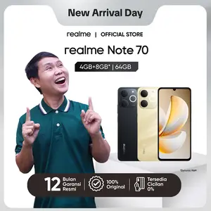 [ANDRIYADI EXCLUSIVE] realme Note 70 4GB+8GB*|64GB | Titan Battery 6300mAh | Shock Resistance Military Grade | Ultra Slim Design
