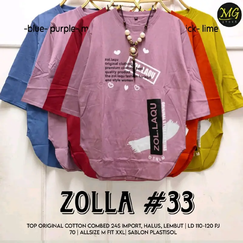Kaos Zolla•Zollaqu•Zolla Top #33 • Kaos atasan wanita Jumbo trendy 1