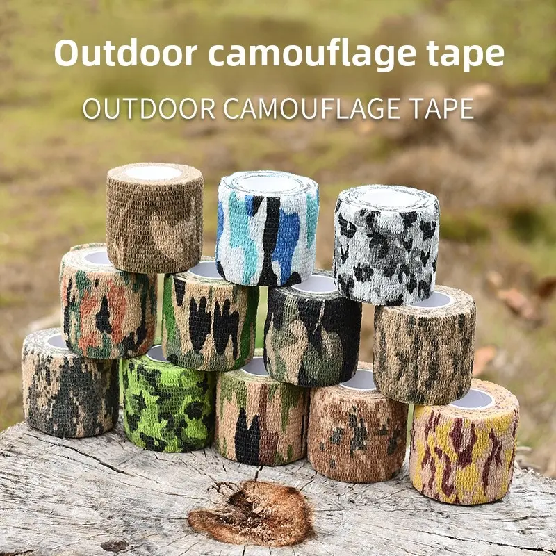 No glue left, self-adhesive telescopic non-woven fabric, outdoor camouflage tape, hunting camouflage cycling tape