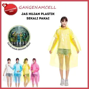 JAS HUJAN PLASTIK Sekali Pakai Poncho Rain Coat Plastic Disposable