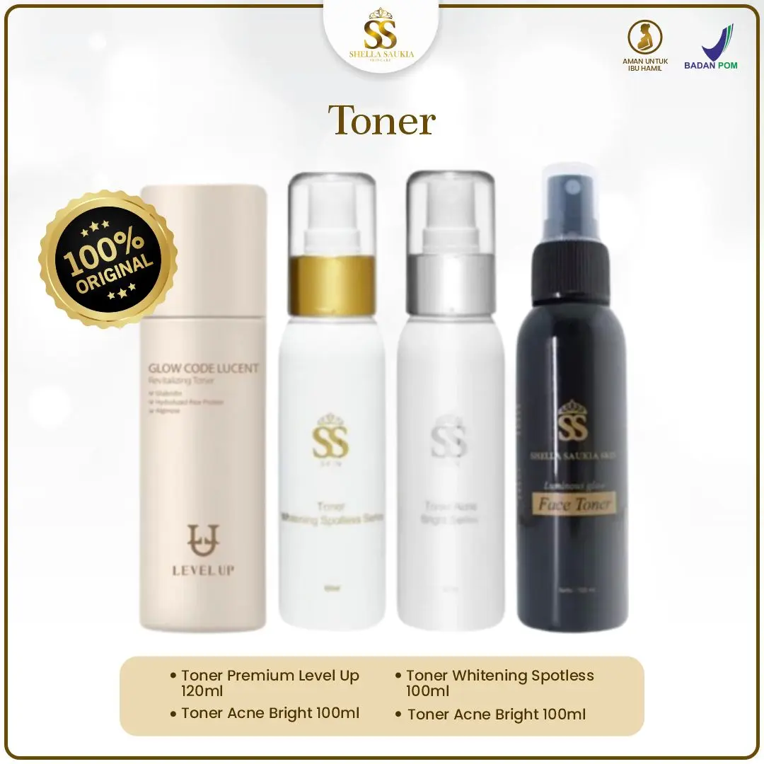 Face Toner Pemutih Pencerah Wajah Glowing Shelasaukia Shellasaukia Skin Luminous Glow Acne Jerawat Whitening Spotless SSSKIN SHELLASAUKIA SKINCARE Mencerahkan Mengencangkan Hyaluronic Ceramide Lightening
