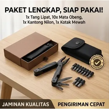 Tang Lipat Saku Multifungsi 22 in 1 - Obeng Lipat Saku Portable - Tang Camping Outdoor - Alat Serbaguna Rumah & Luar Ruangan