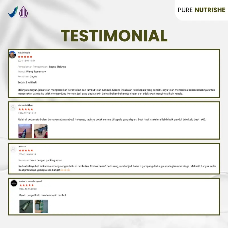 (60 ML) Rosemary Hair Oil Pure Nutrishe - Rosemary Hair Growth Oil - Minyak Penumbuh Rambut 4