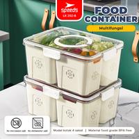 Gambar SPEEDS Food Container Tempat Penyimpanan Makanan Tutup Sayuran Bawang Transparan Rak Bumbu Dengan Saringan Dapur Kulkas 202-B - A02 dari SPEEDS HOME Kota Surabaya 1 Tokopedia